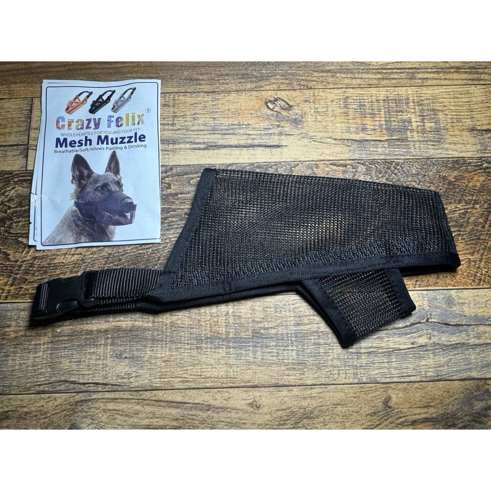 Black Crazy Felix‎ Mesh Dog Muzzle – Breathable & Adjustable